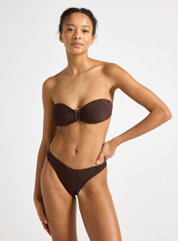Vattert bandeau bikini bh med lurex