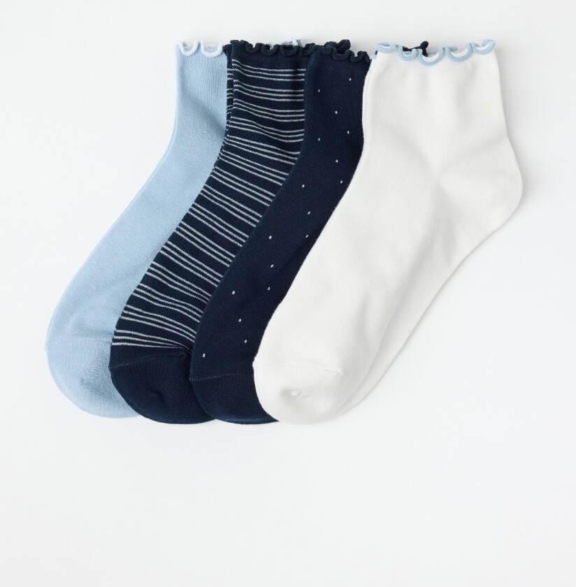 4-pakning høye ankelsokker