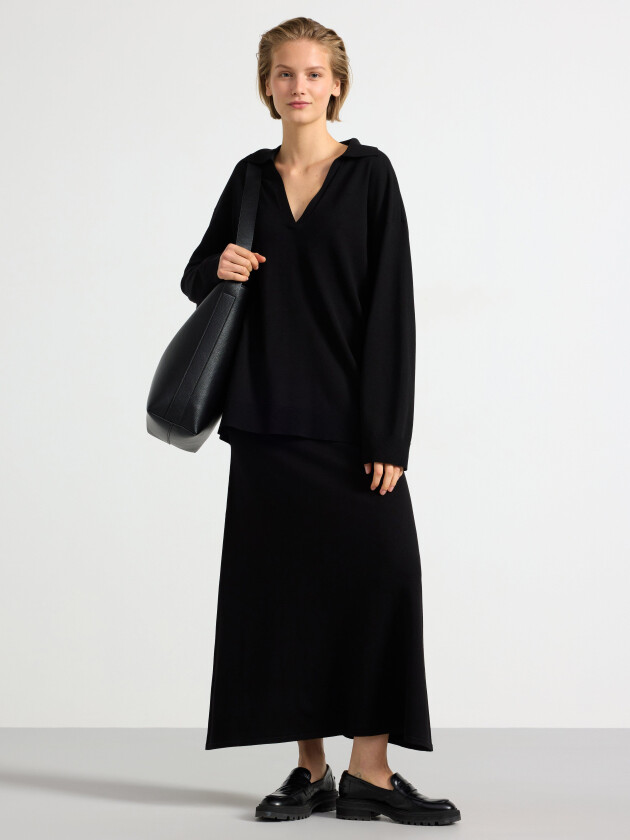 Finstrikket maxi skjørt