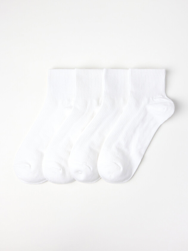 4-pakning høye ankelsokker