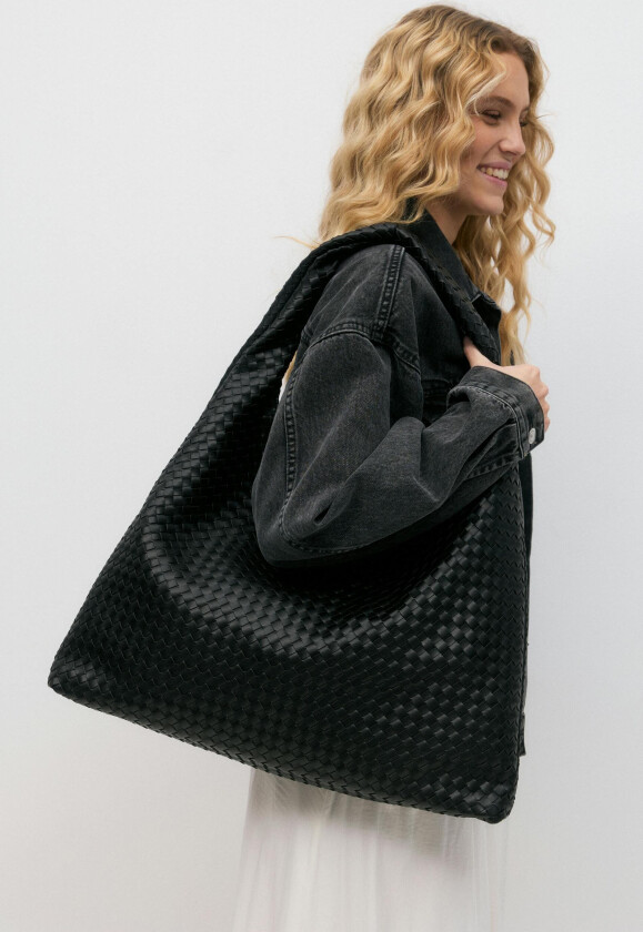- Braided large bag - Skuldervesker - Svart - ONESIZE - Dame