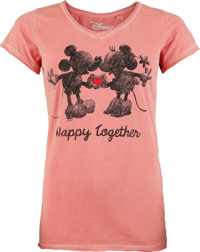 Disney T-skjorte - Happy Together - S til 4XL - Damer - korall