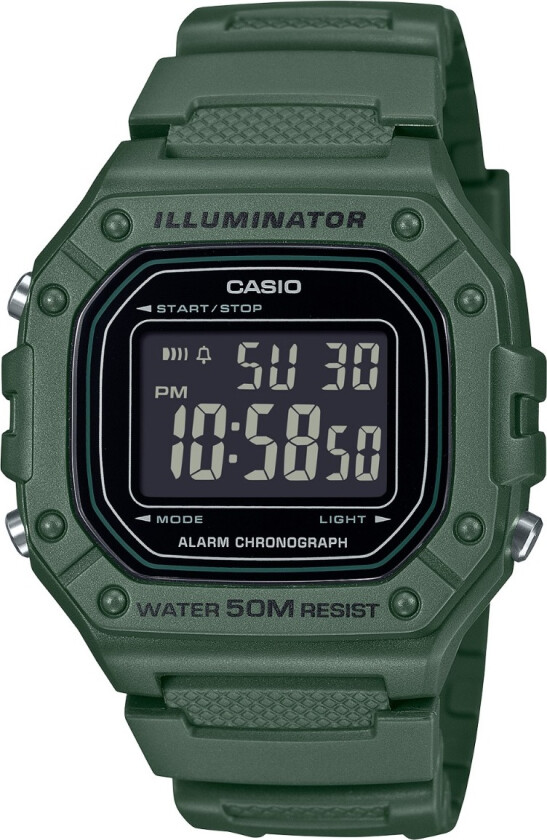 Timeless W-218H-3BVEF - Digital - Grønn - Herreklokker - Resin - Akryl