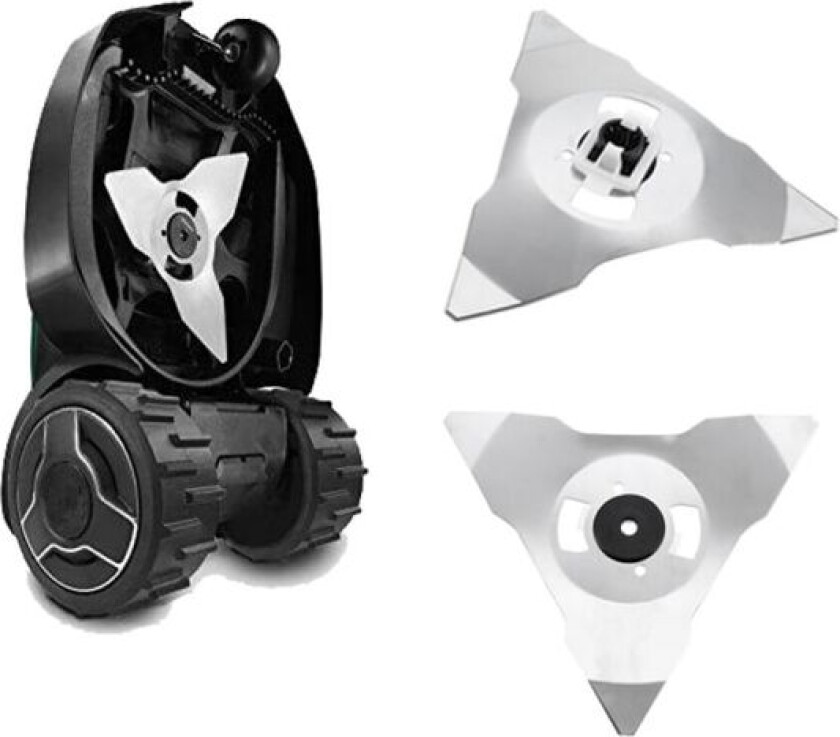 2-pakning med reservekniver for Robomow robotgressklipper RS TS MS RC TC MC rustfrie stålmodeller