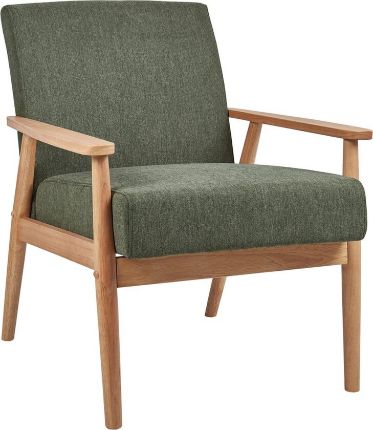 Lenestol Esrum Grønn/lyst tre, Polyester - Grønn/lyst tre, Polyester