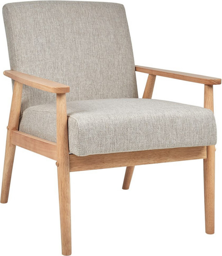 Lenestol Esrum Grå/lyst tre, Polyester - Grå/lyst tre, Polyester