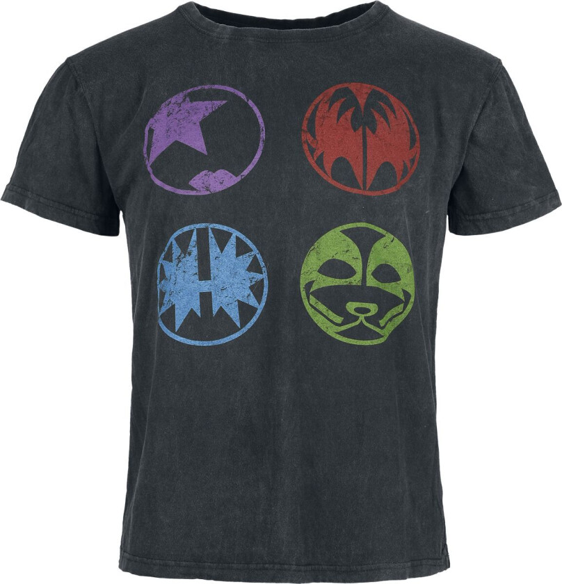 T-skjorte - Band Icons - S til 4XL - Herrer - koksgrå