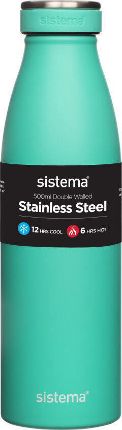 Drikkeflaske stål 500 ml mintgrønn