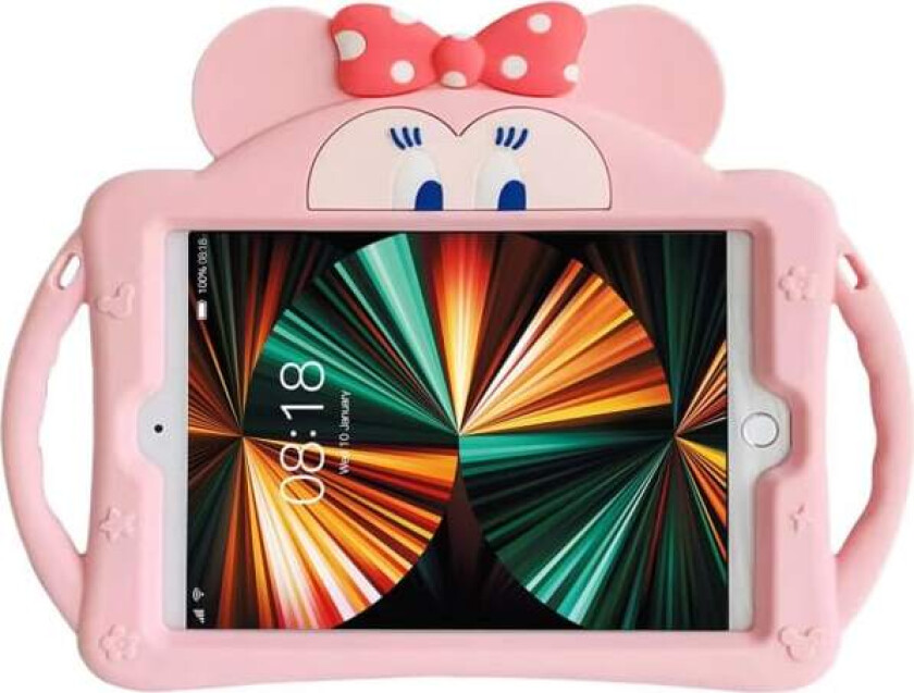 Kompatibel med iPad 9. generasjon deksel 2021/iPad 8. generasjon deksel 2020 10,2 tommer, iPad 7. generasjon 2019 deksel, søt tegneserie med stativdeksel (rosa)