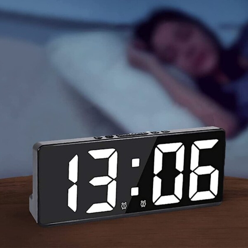 Digital vekkerklokke for soverom, med justerbar temperatur