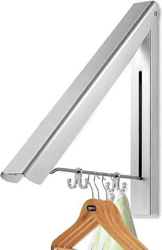 Hjemme Retractable Klær Rack - Veggmontert Folding Klær Henger Tørkestativ For Vaskerom Skap Lagring Organisering, Aluminium, Enkel Installat