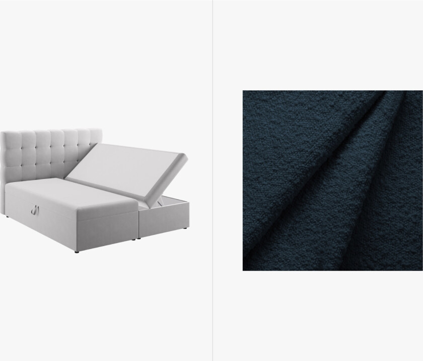 MICADONI Sengesett med boksmadrass: Hodegavl + boksmadrass/overmadrass, «Mamaia», 210x160x125