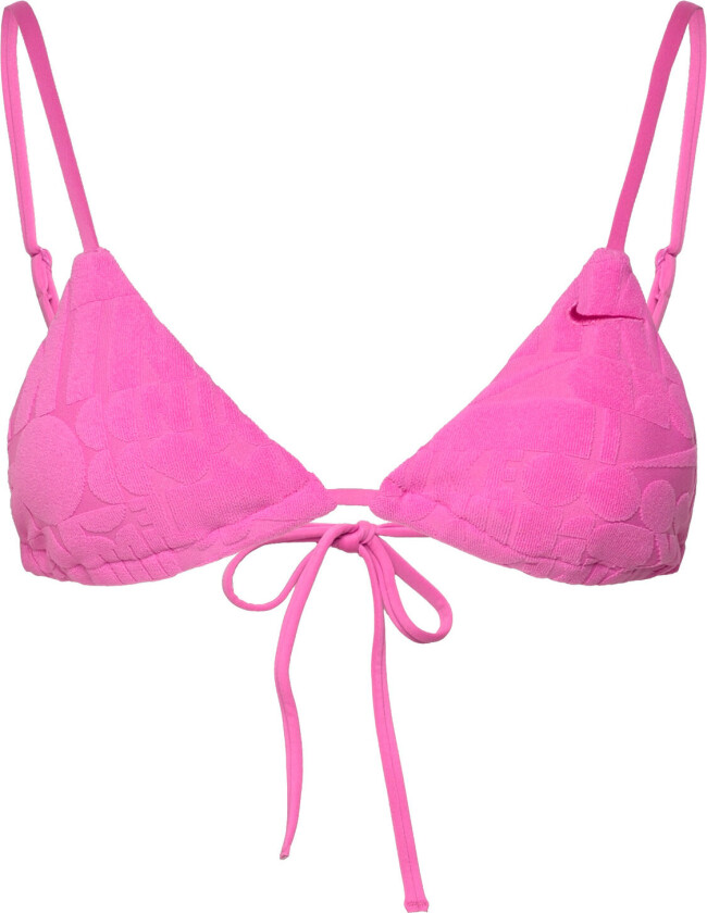 Nike Retro Flow Terry Bikini Top Sport Bikinis Bikini Tops Triangle Bikinitops Pink NIKE SWIM