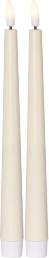 LED RIPESIKKER LYS 2-PAKNING FLAMME CANDY GUL / 26 cm