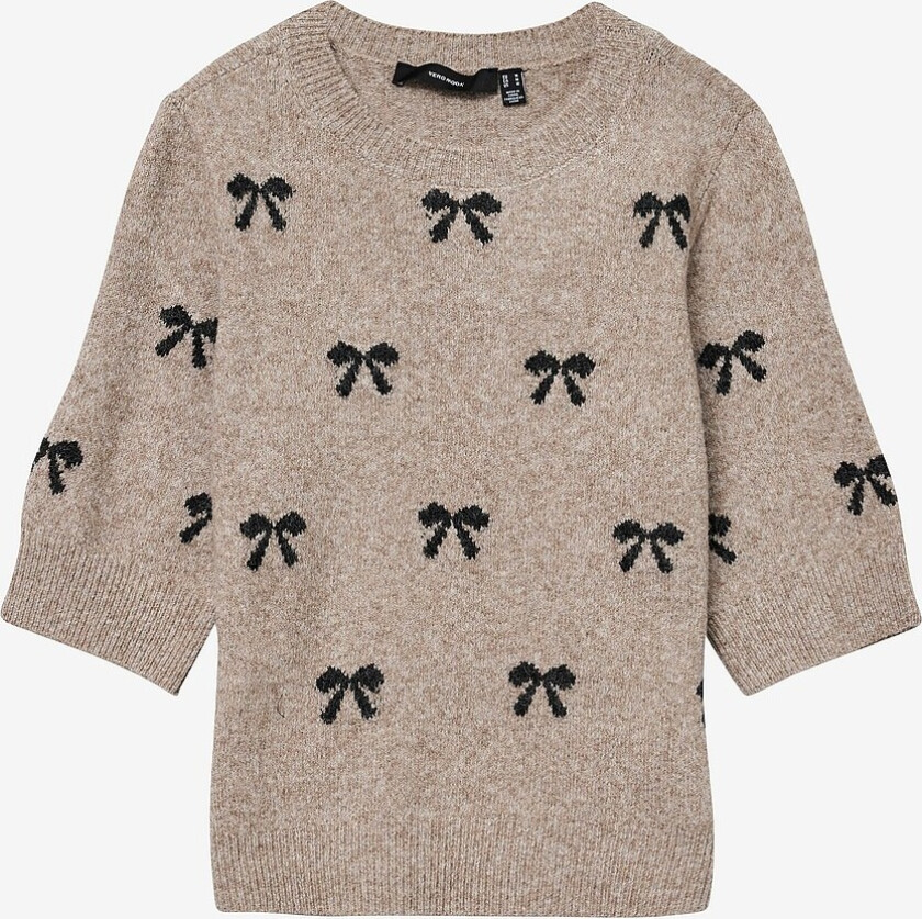 Pullover vmDoffy Intarsia 2/4 O-nk Pullov GA - Brun