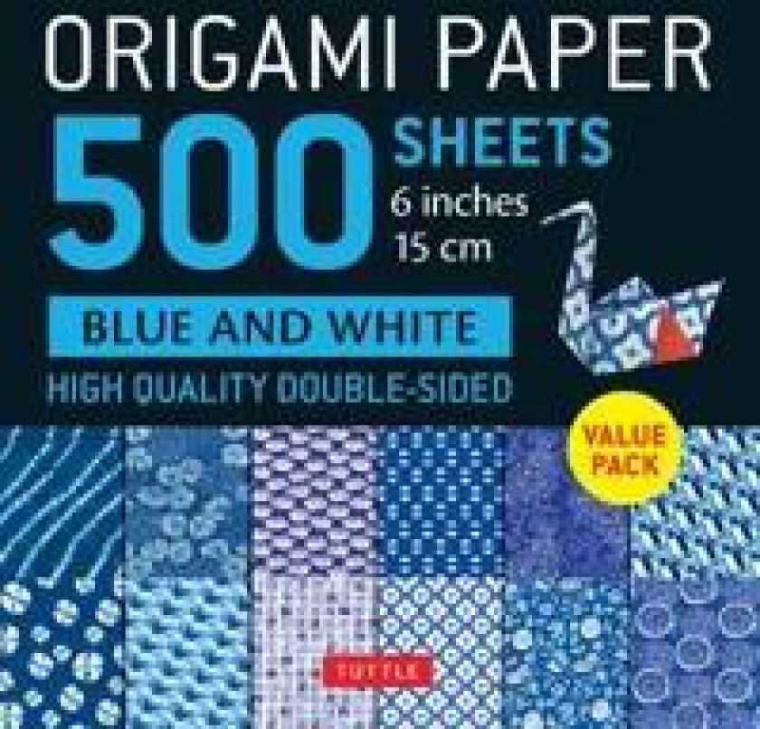 Origami Paper 500 sheets Blue & White 6' (15 cm)
