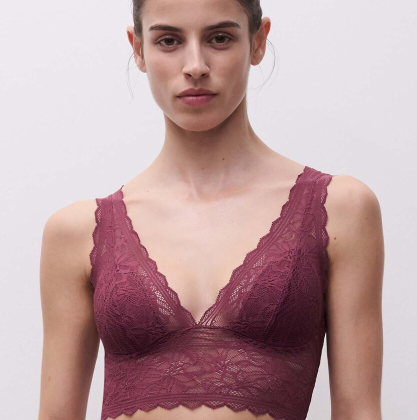 Easyfeel Floral Touch BH uten bøyle, rød, Størrelse: M, Kvinner