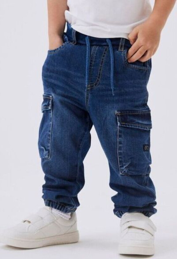 Name It - Bukse Ben Baggy Cargo Jeans Dark Blue Denim