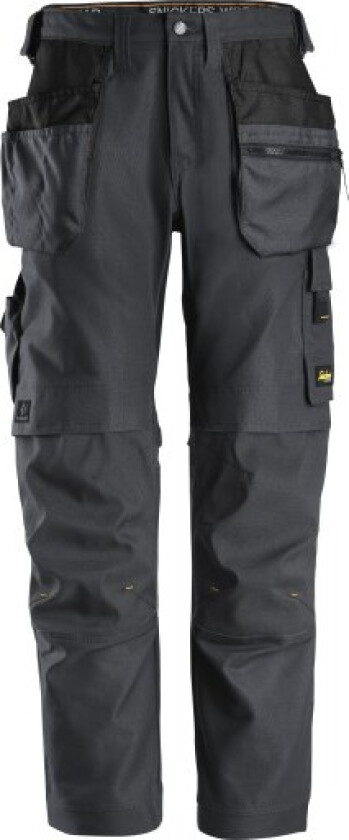 Snickers canvas+ bukse med hylsterlommer, 6224, koksgrå, størrelse 44