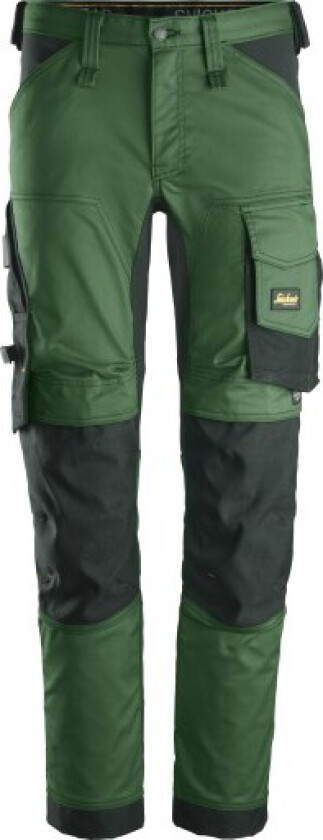 Snickers stretchbukse 6341, slim fit, grønn/svart, størrelse 62