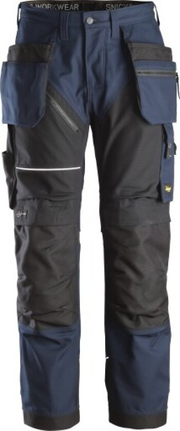 Snickers stretchbukse 6214, hylsterlommer, marine/svart, størrelse 48