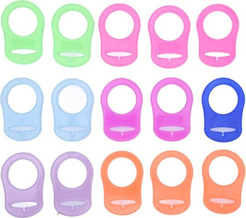 15 stk Silikon Smokk Adapter Ringer for Spedbarn Myk Fleksibel Unngå å Miste Smokk Holder Adapter for Baby Smokker