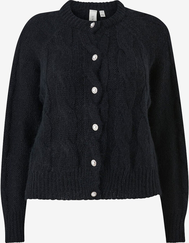 Kardigan yasLivacable LS Knit Cable Cardigan - Svart
