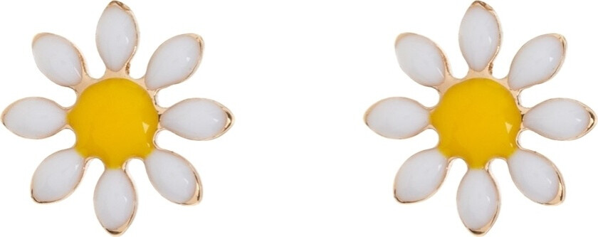 Timi of Sweden Daisy Flower Enamel Stud Earrings Gold