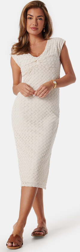 viSolira V-neck Cap Sleeve Dress Eggnog XS