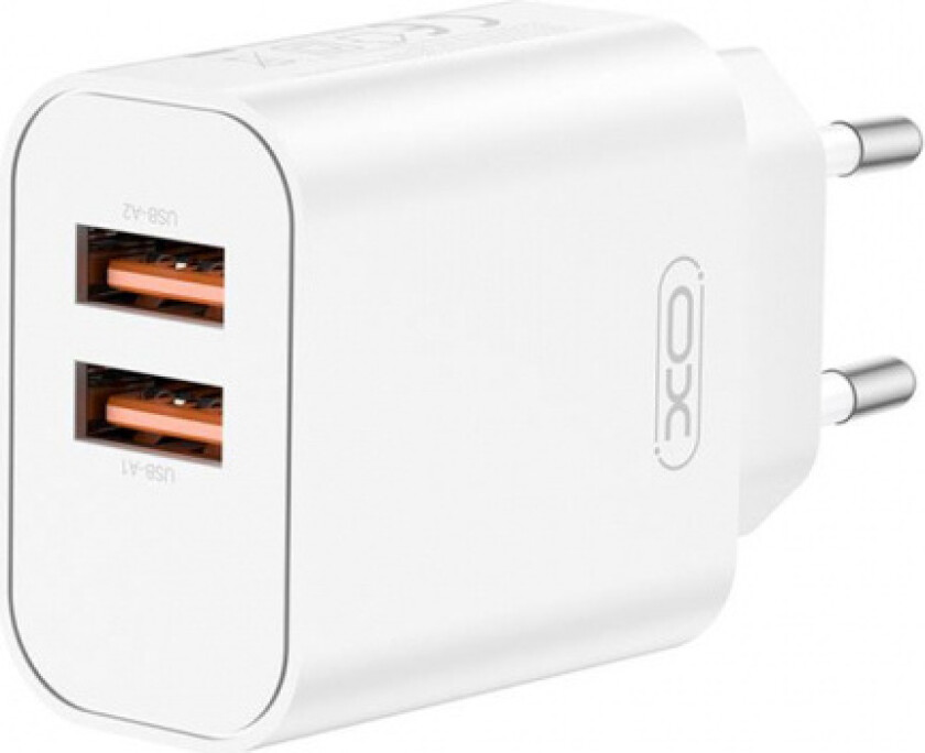 XO wall charger CE34 2x USB 2,4A white