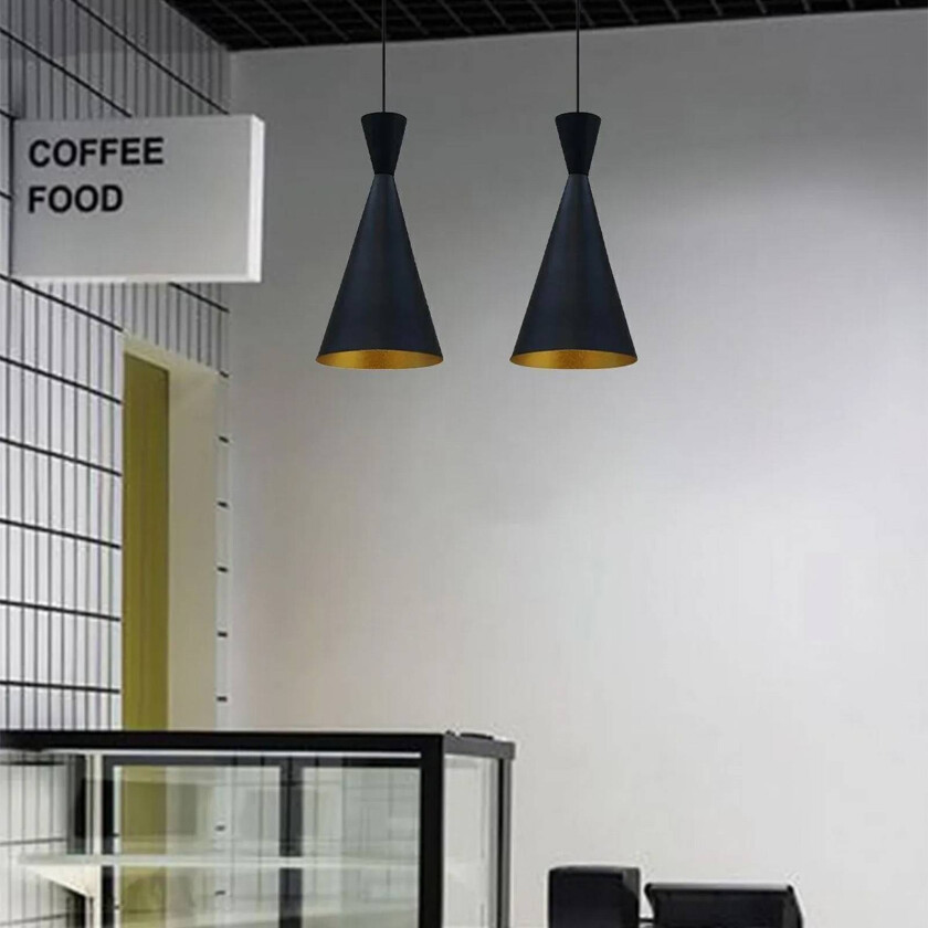 Glenora hengelampe, svart, Ø 18 cm, metall, E27