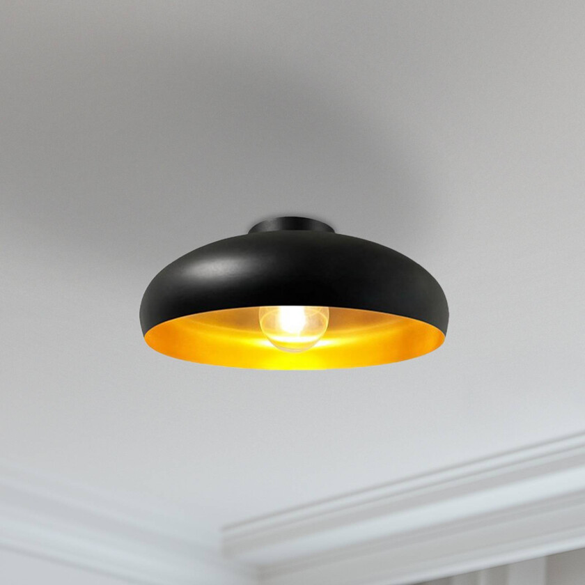 Olli taklampe, svart/gull Ø 40 cm, metall, E27