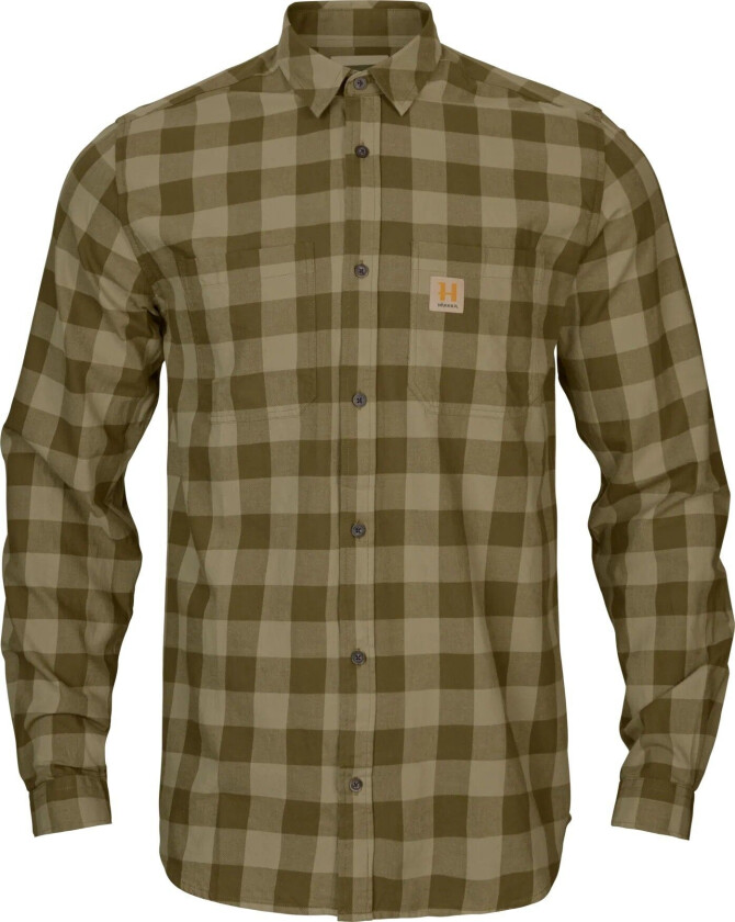 Scandinavian Ls Shirt Dark Olive Check XXL