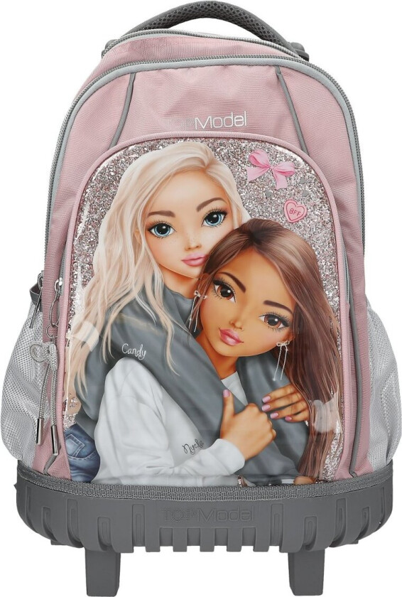 Skolesekk med trolley MY BFF - Pink-Grey - 50x34x24 cm