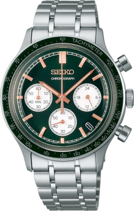 Sport Chronograph Mens SSB481P1 - Kvarts - Sølv - Herreklokker - Rustfritt stål - ledd m/pin - Mineral