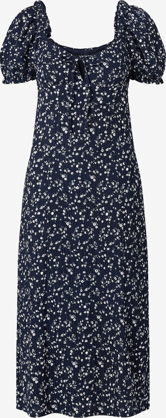 Kjole Puff Sleeve Midi Dress - Blå