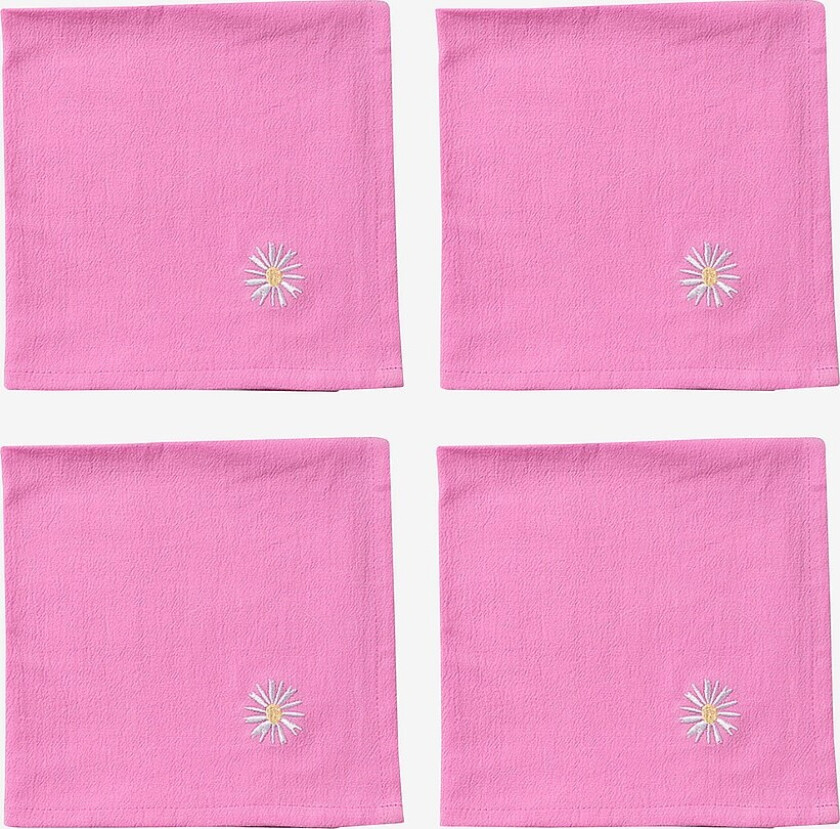 Serviettsett Pink Daisy - Rosa