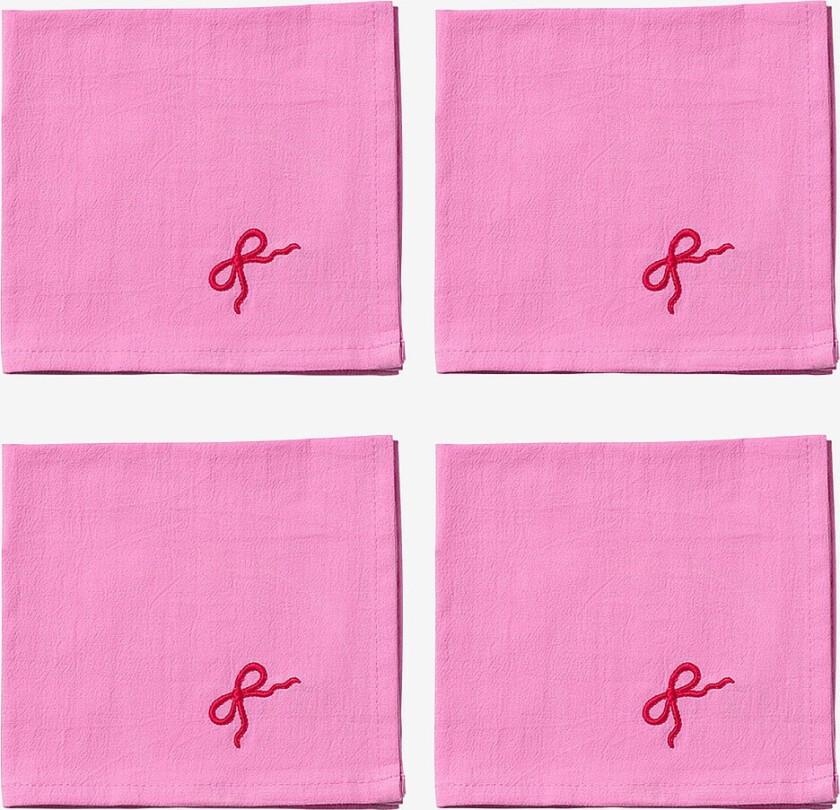 Serviettsett Rosa sløyfe - Rosa