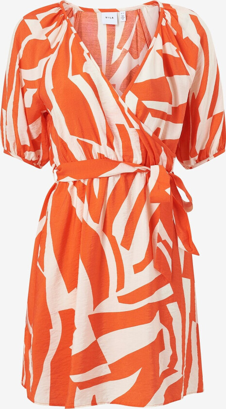 Kjole viDogma Uma V-neck 2/4 Short Dress - Orange