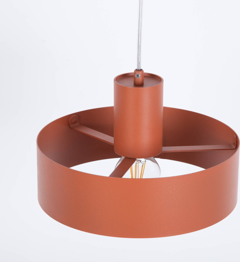 Hengelampe Rif M, teglrød, 1 lyskilde, Ø 25 cm, stål