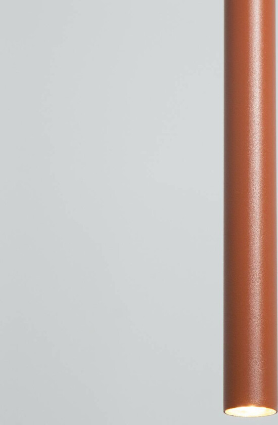 Hengelampe Sopel 1, teglrød, 1 lyskilde, stål, Ø 5 cm