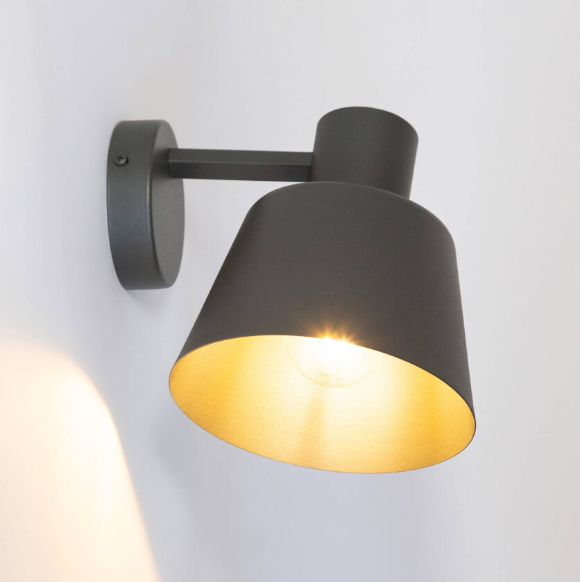 Vegglampe Dunka, olivgrønn, 1 lyskilde, stål, høyde 17 cm