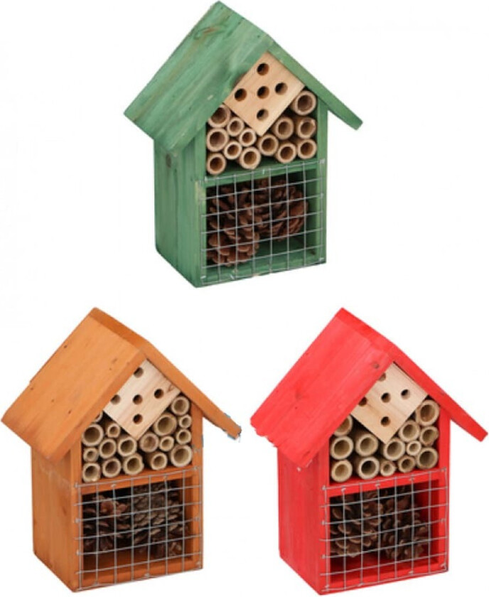 Insekthotell i tre - 16 x 9 x 19 cm