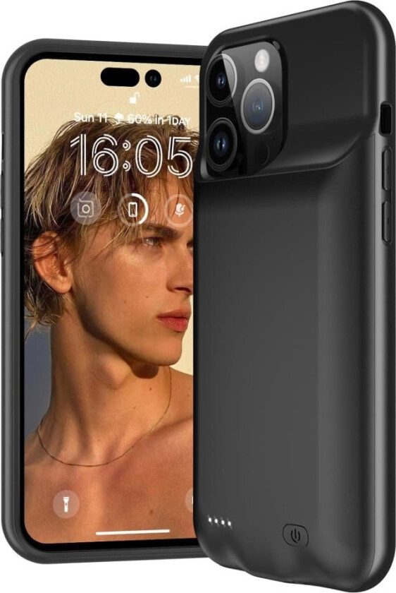 Oppladbart batterideksel til iPhone 15 Pro Max 8500mAh