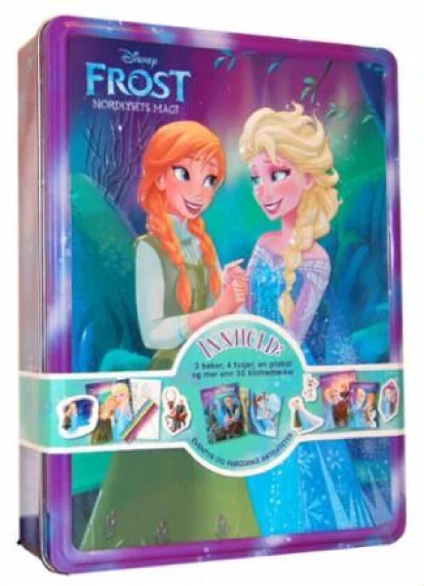 Nordlysets magi. Disney tinnboks. 3 bøker, 4 tusjer, 1 plakat og 50 klistremerker