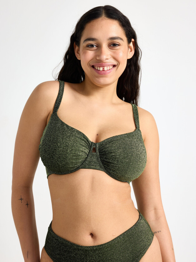 Skilla uvattert bikini bh med lurex