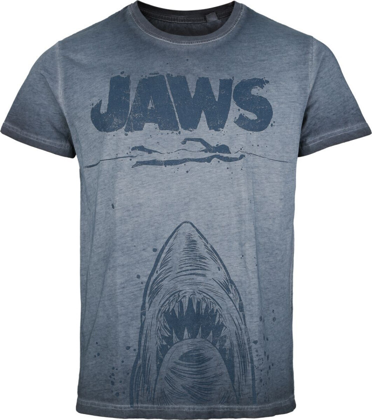 T-skjorte - Jaws - Poster - S til 4XL - Herrer - blå