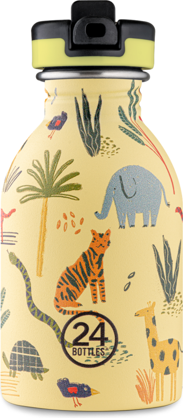 24 Bottles - Kids Collection - Urban Bottle 250 ml w. Sports Lid - Jungle Friends (24B933)