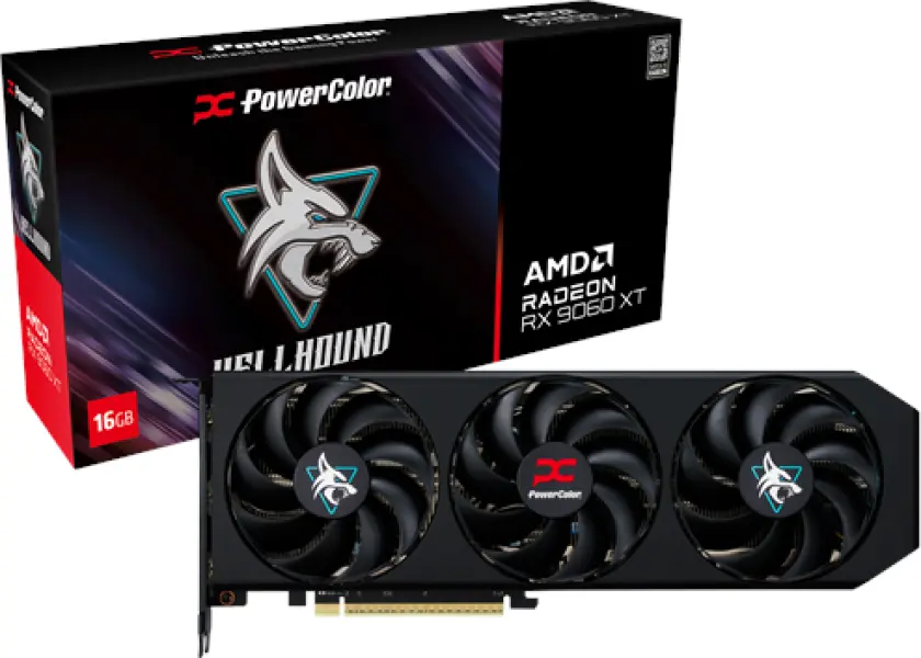 Radeon RX 9060 XT Hellhound OC - 16GB GDDR6 RAM - Grafikkort