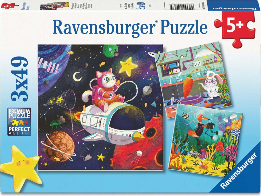 Puslespill 3x49 Barn i Vitenskap Ravensburger